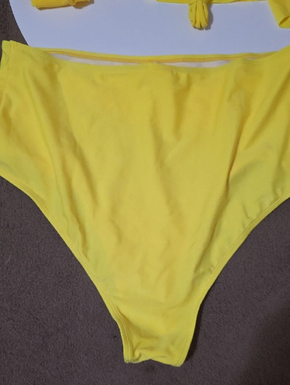 Yellow Ruffle High-Waist Bikini Set